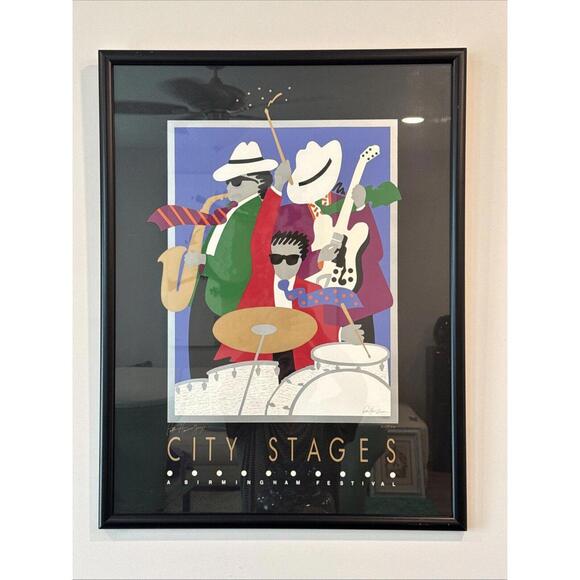 1992 City Stages Patti Harris Googe Signed Numbered 82/500 Art Birmingham Fest